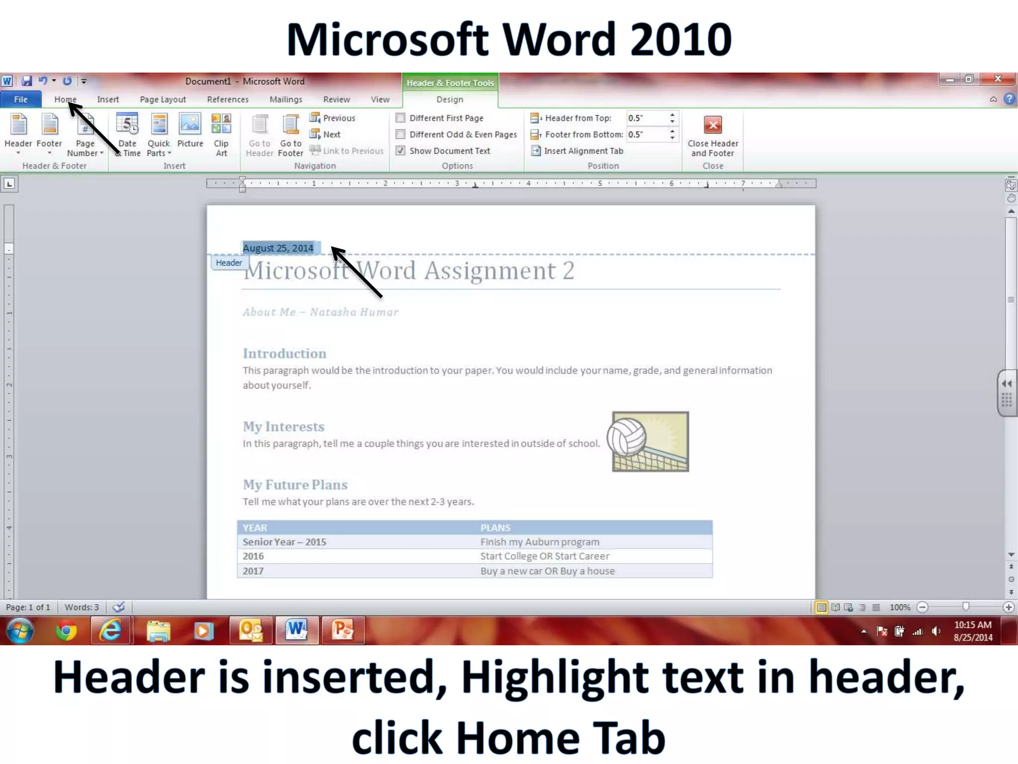 Productivity Programs - Word 2010
