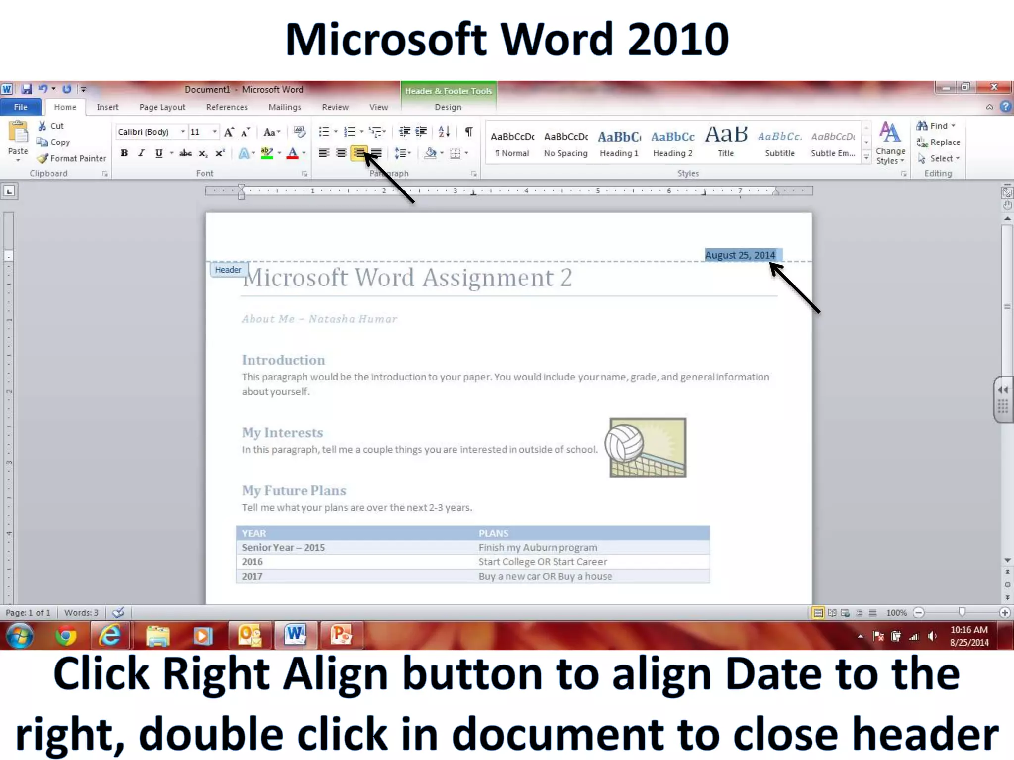 Productivity Programs - Word 2010