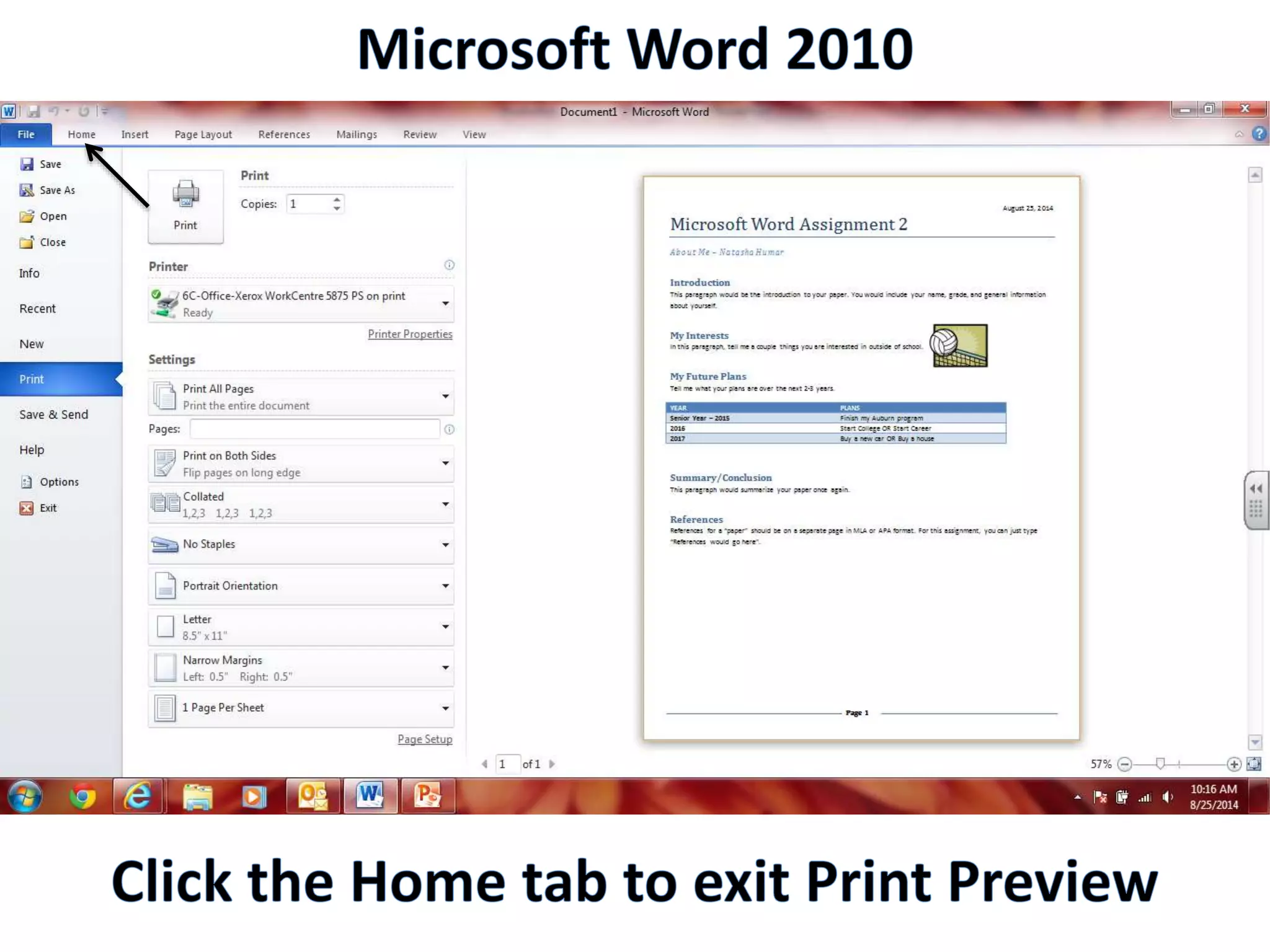 Productivity Programs - Word 2010