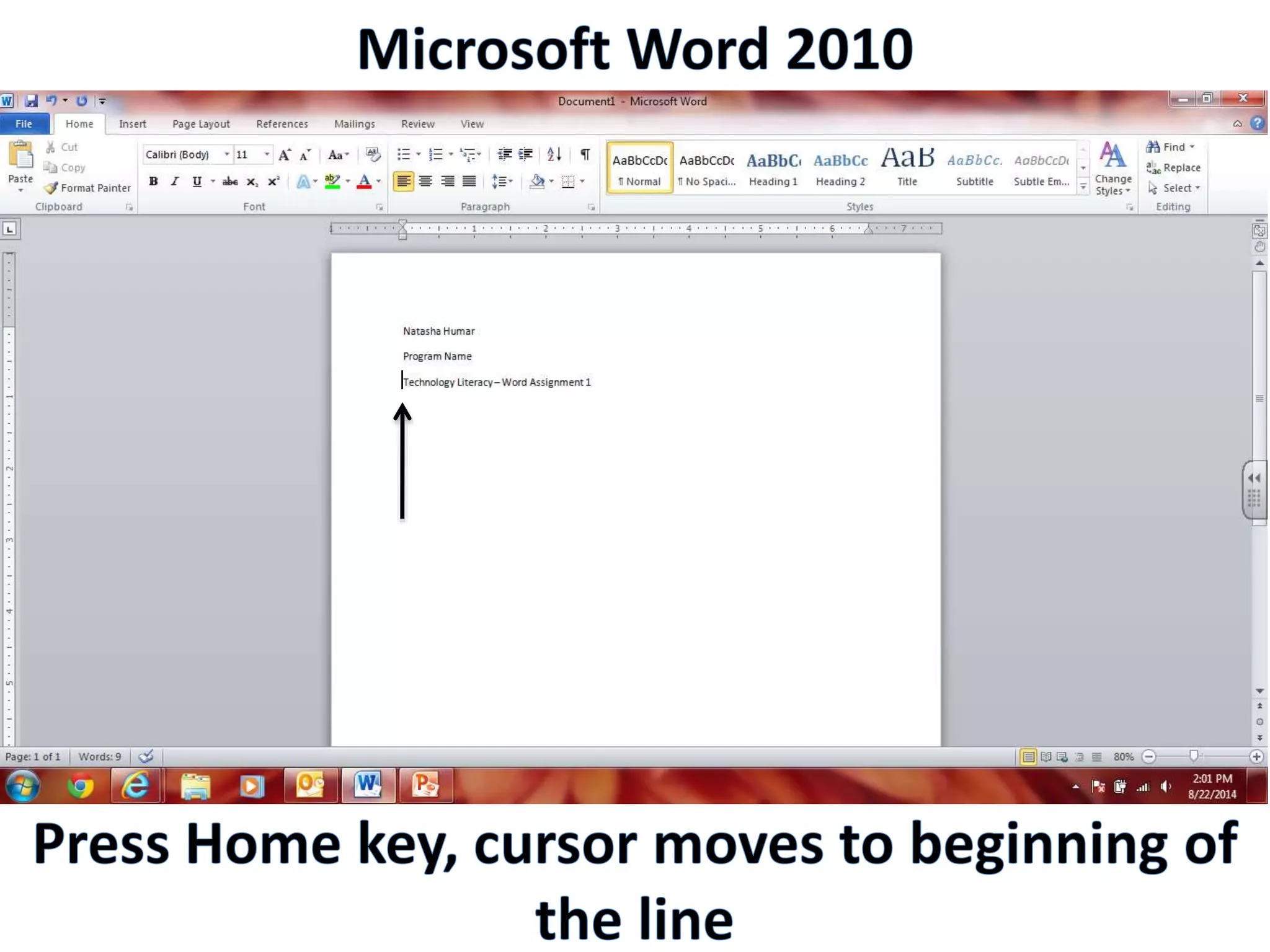 Productivity Programs - Word 2010