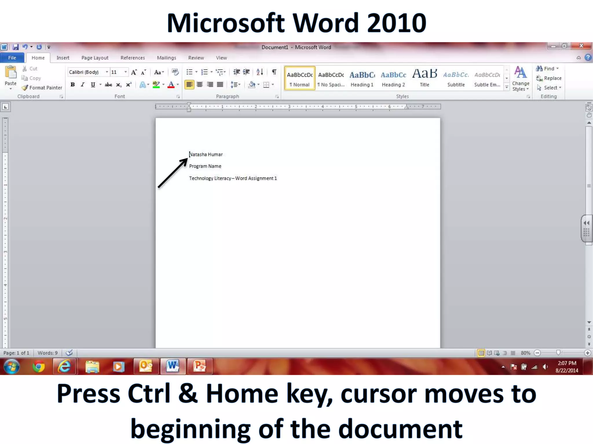 Productivity Programs - Word 2010