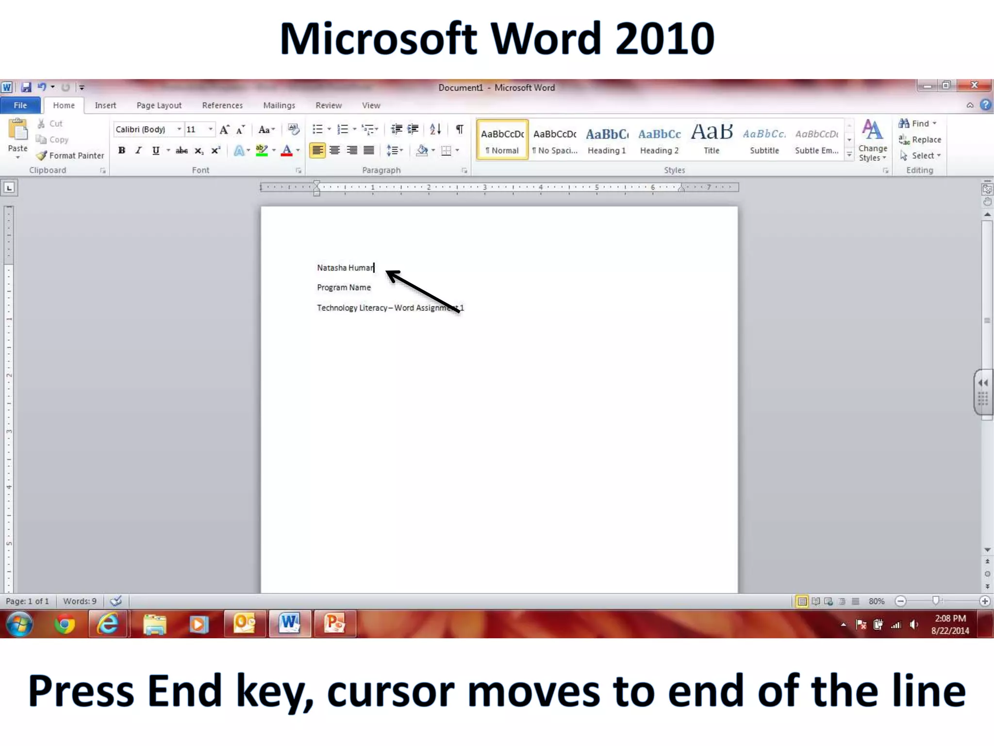 Productivity Programs - Word 2010