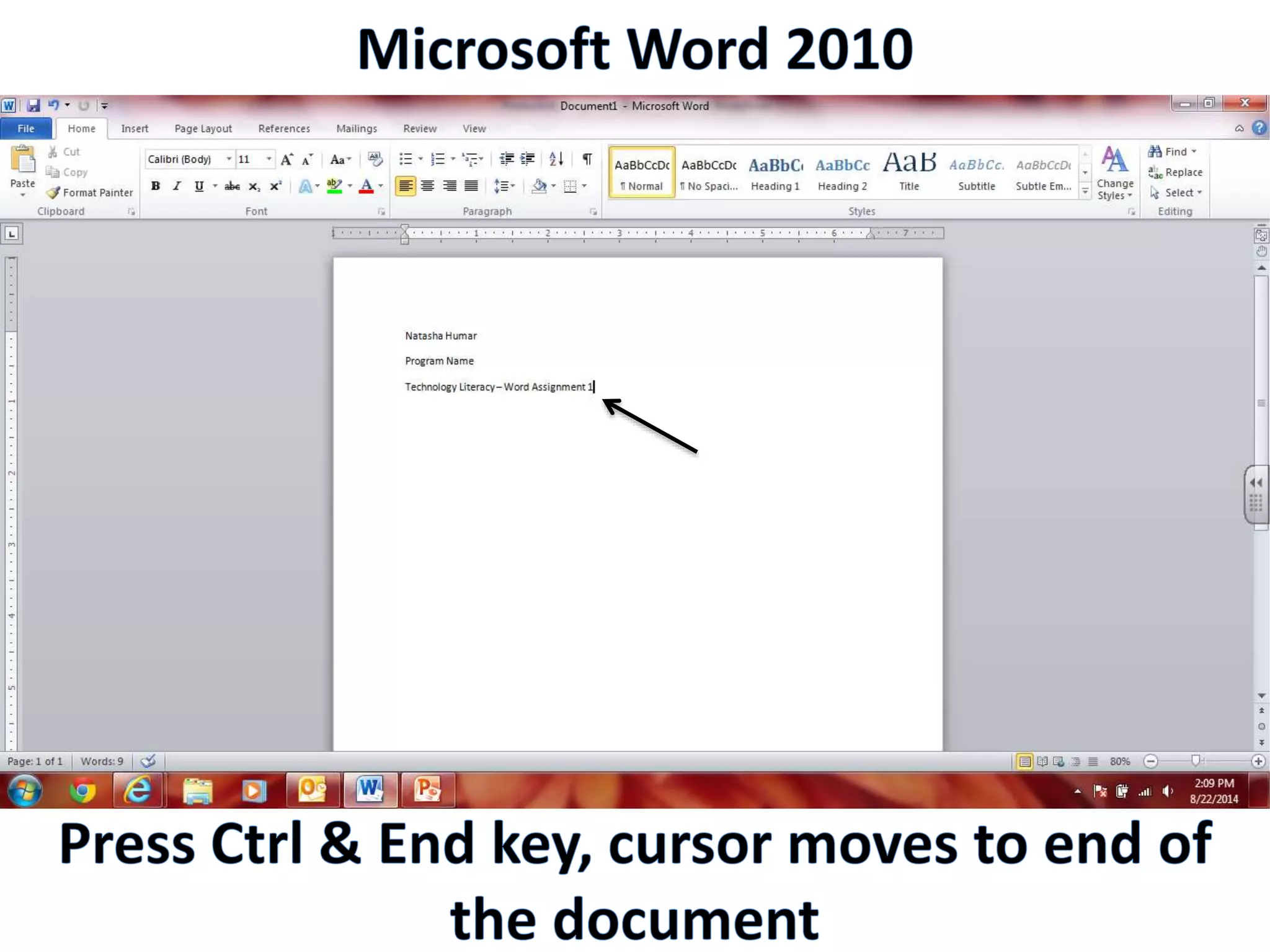 Productivity Programs - Word 2010