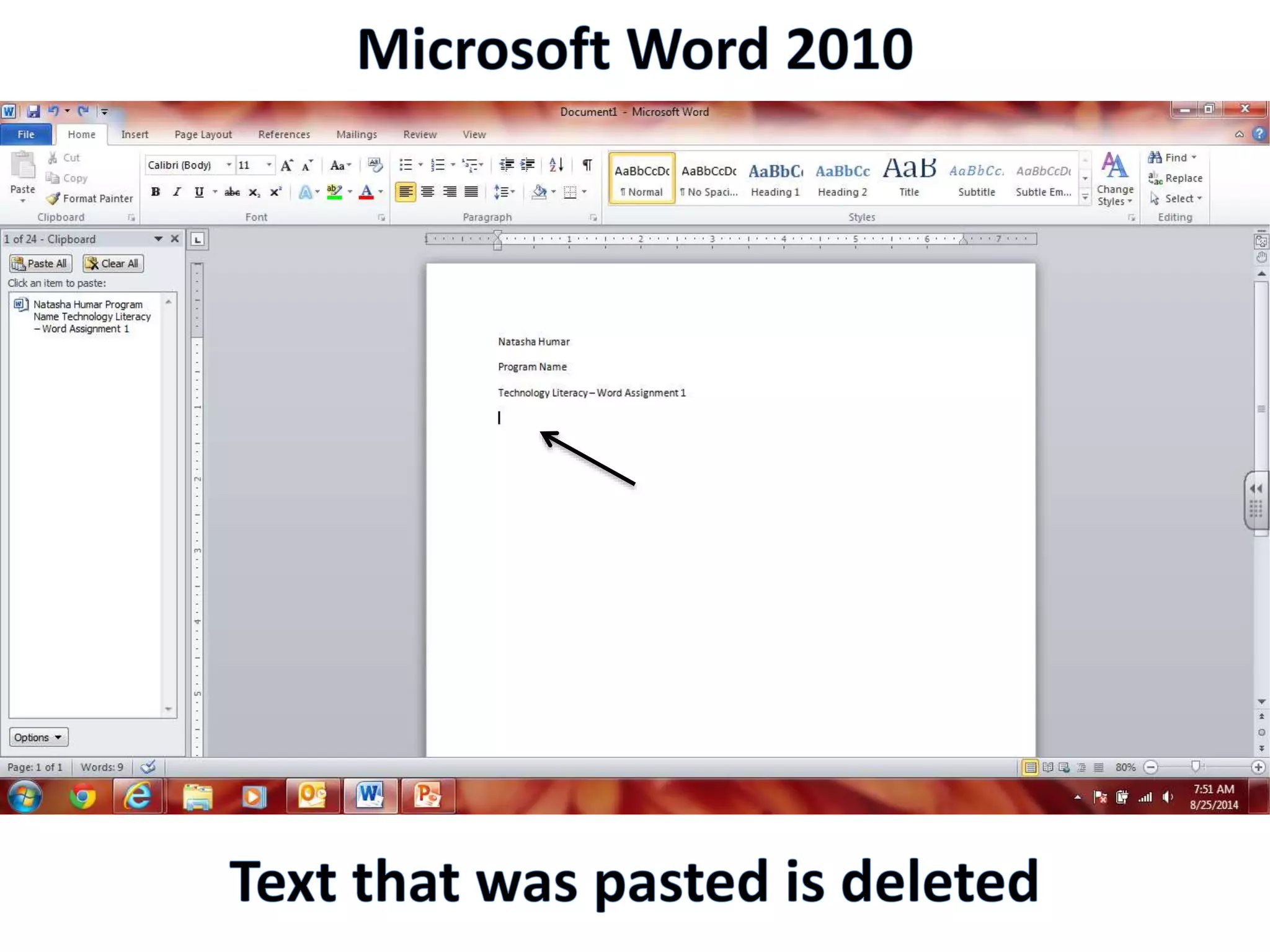 Productivity Programs - Word 2010