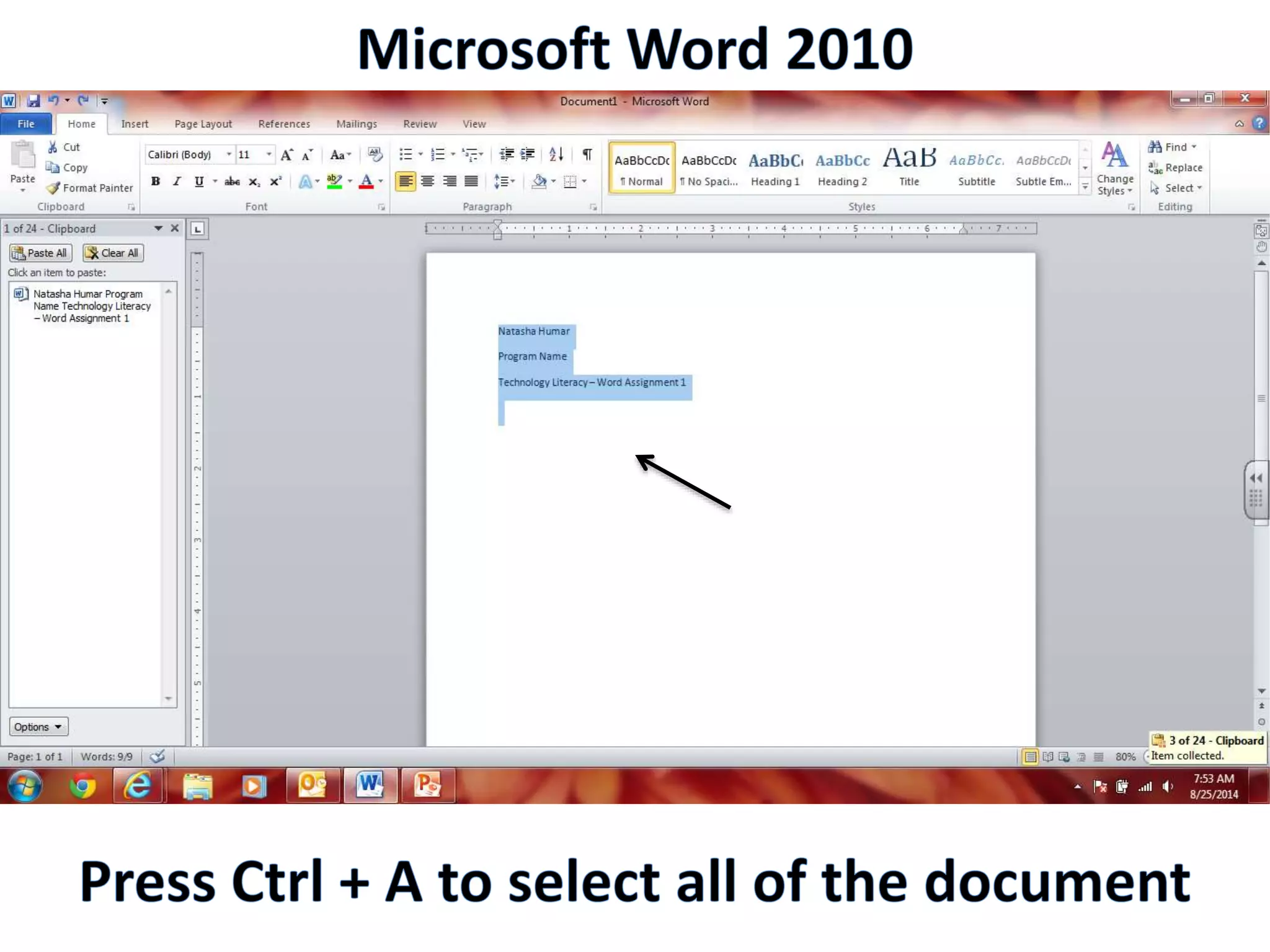 Productivity Programs - Word 2010