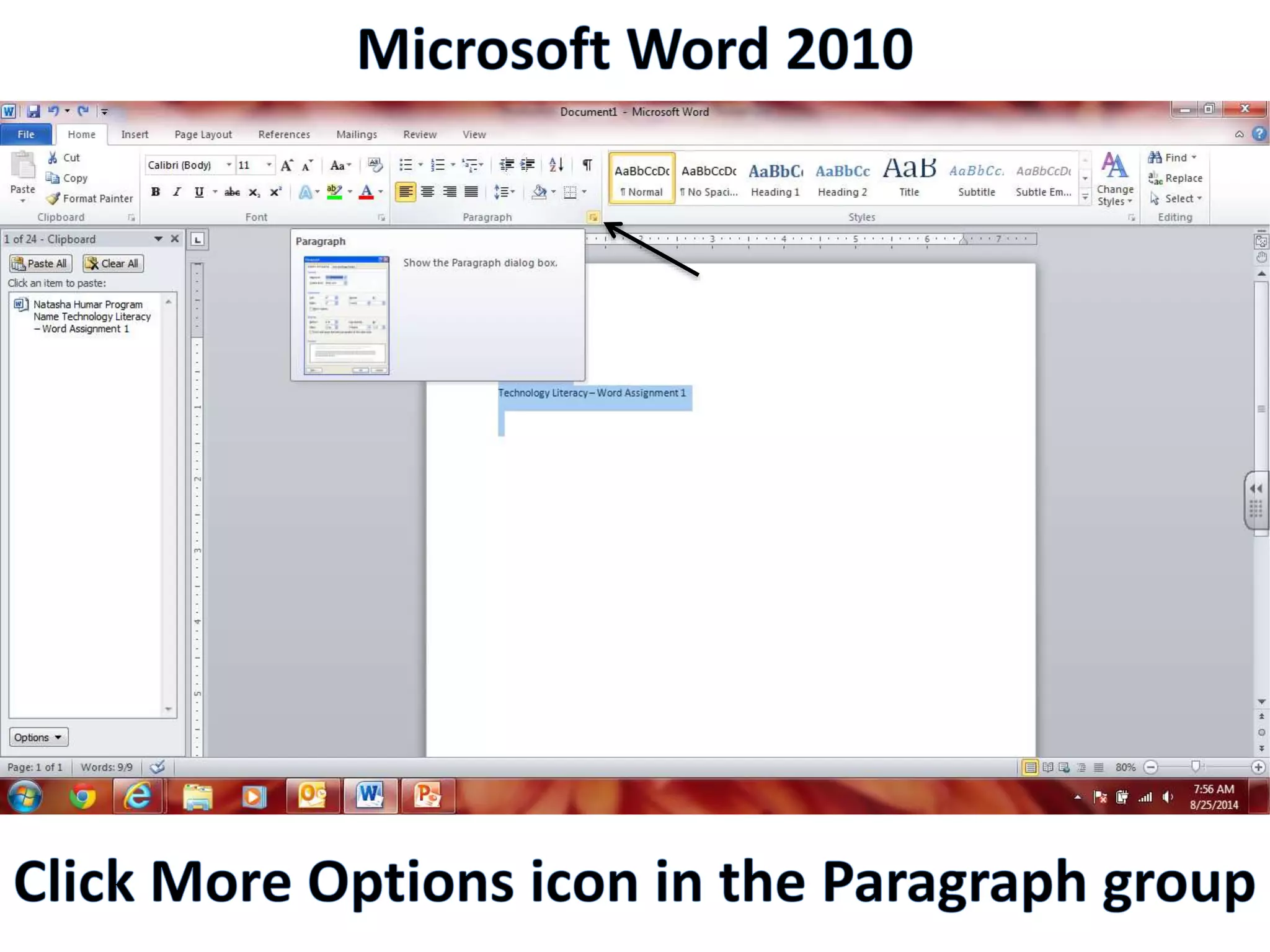 Productivity Programs - Word 2010