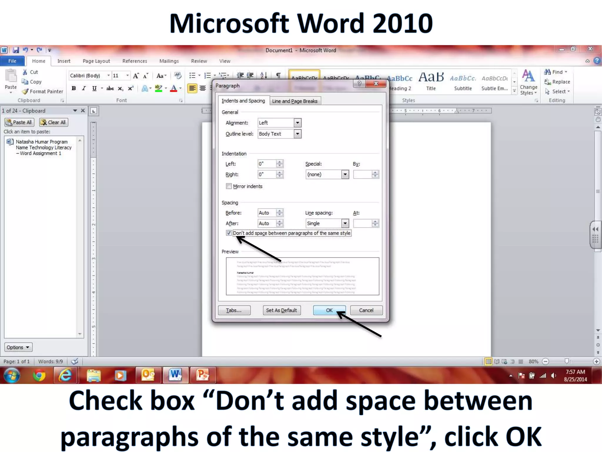 Productivity Programs - Word 2010