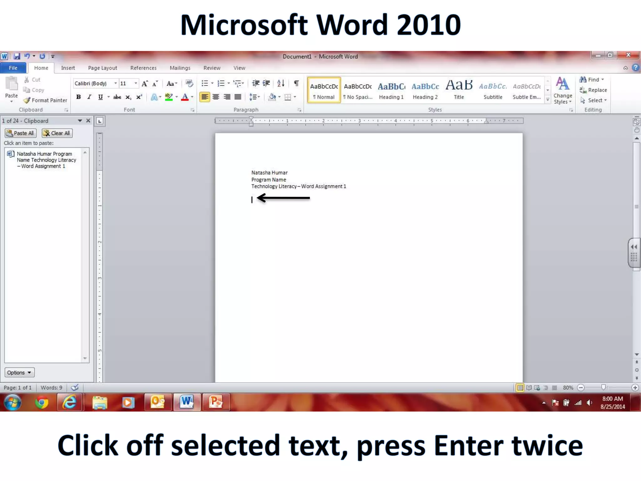 Productivity Programs - Word 2010