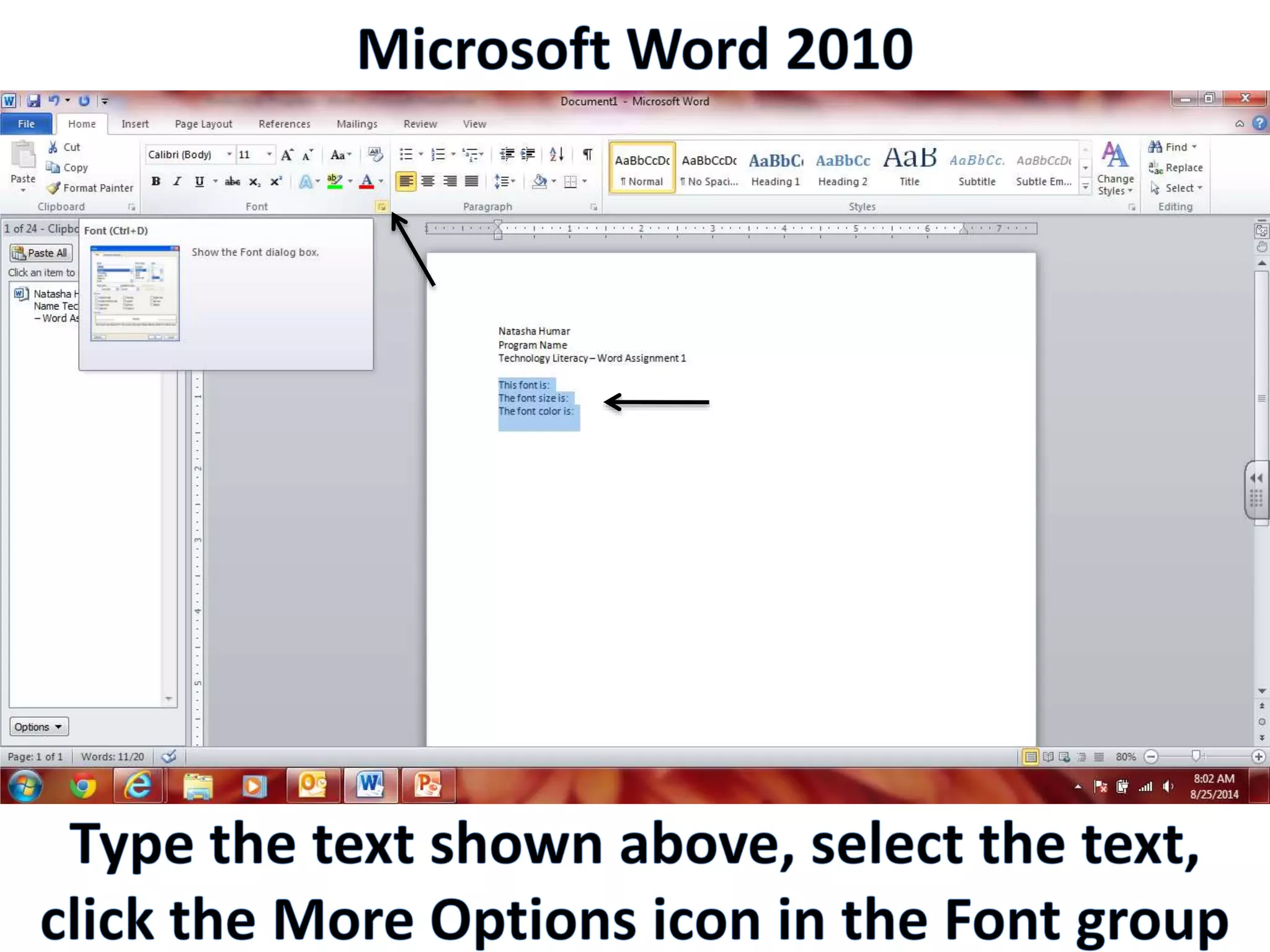 Productivity Programs - Word 2010