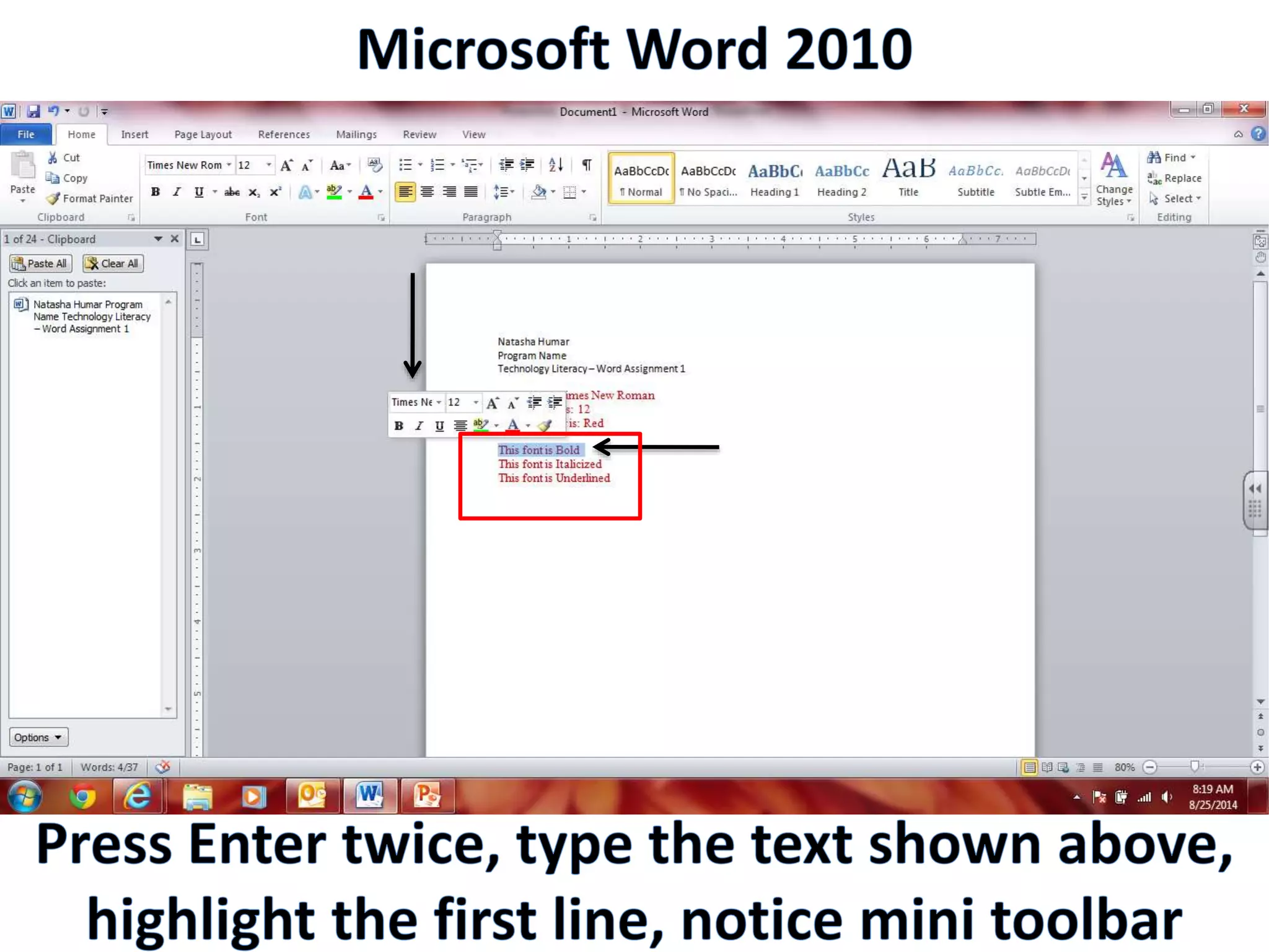 Productivity Programs - Word 2010
