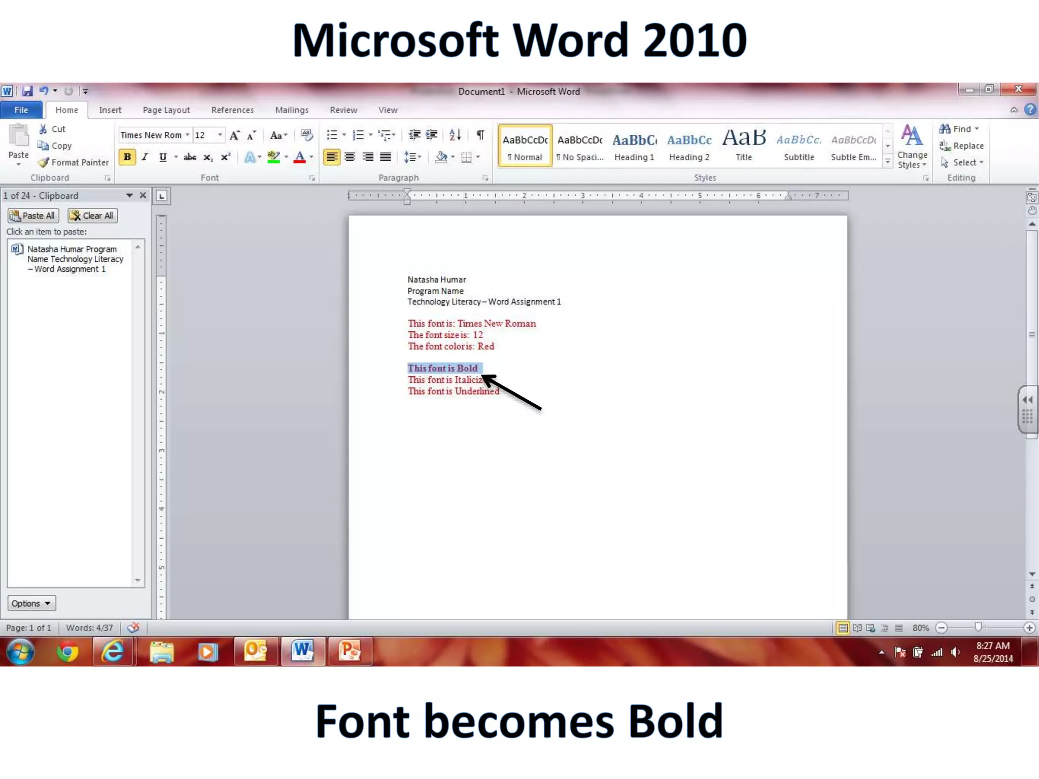 Productivity Programs - Word 2010