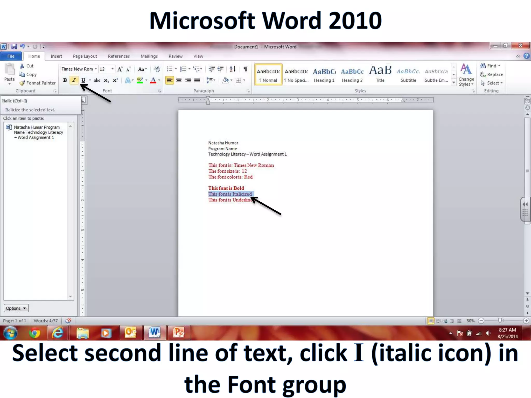 Productivity Programs - Word 2010