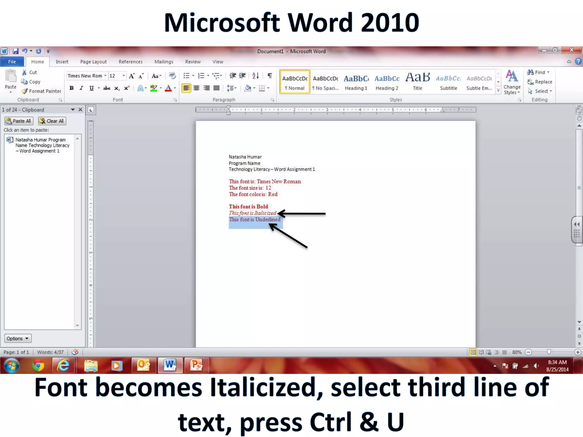 Productivity Programs - Word 2010