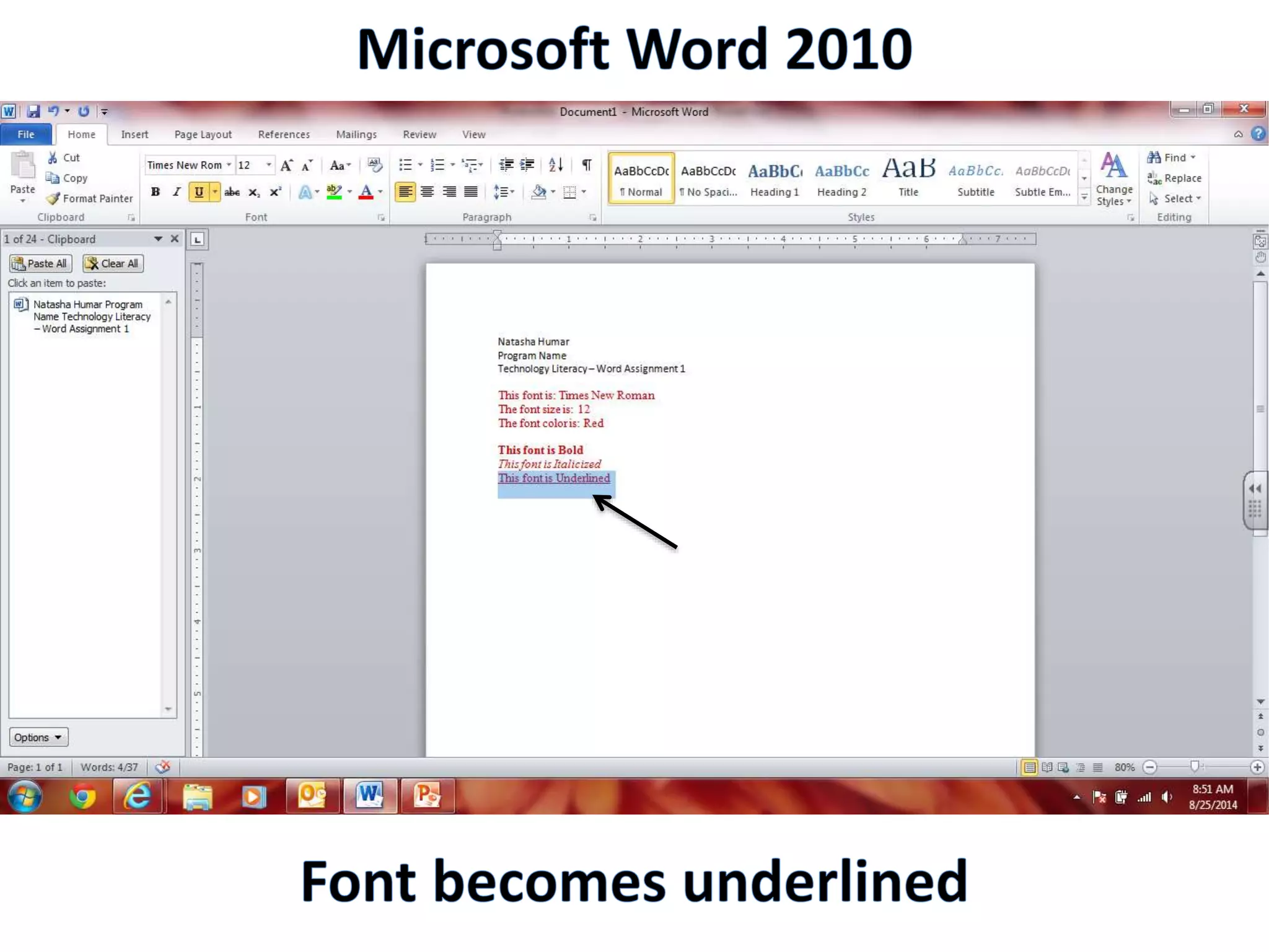 Productivity Programs - Word 2010