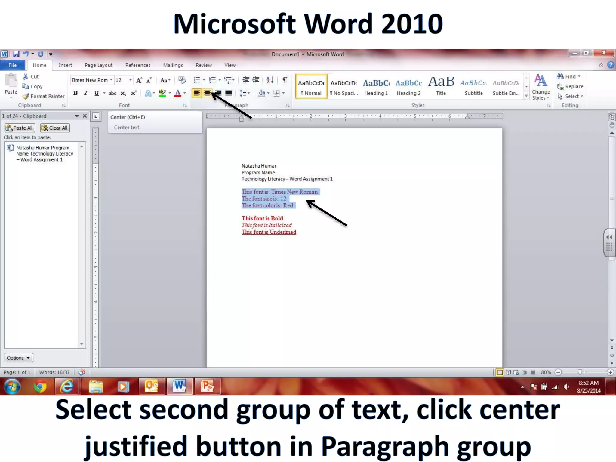 Productivity Programs - Word 2010