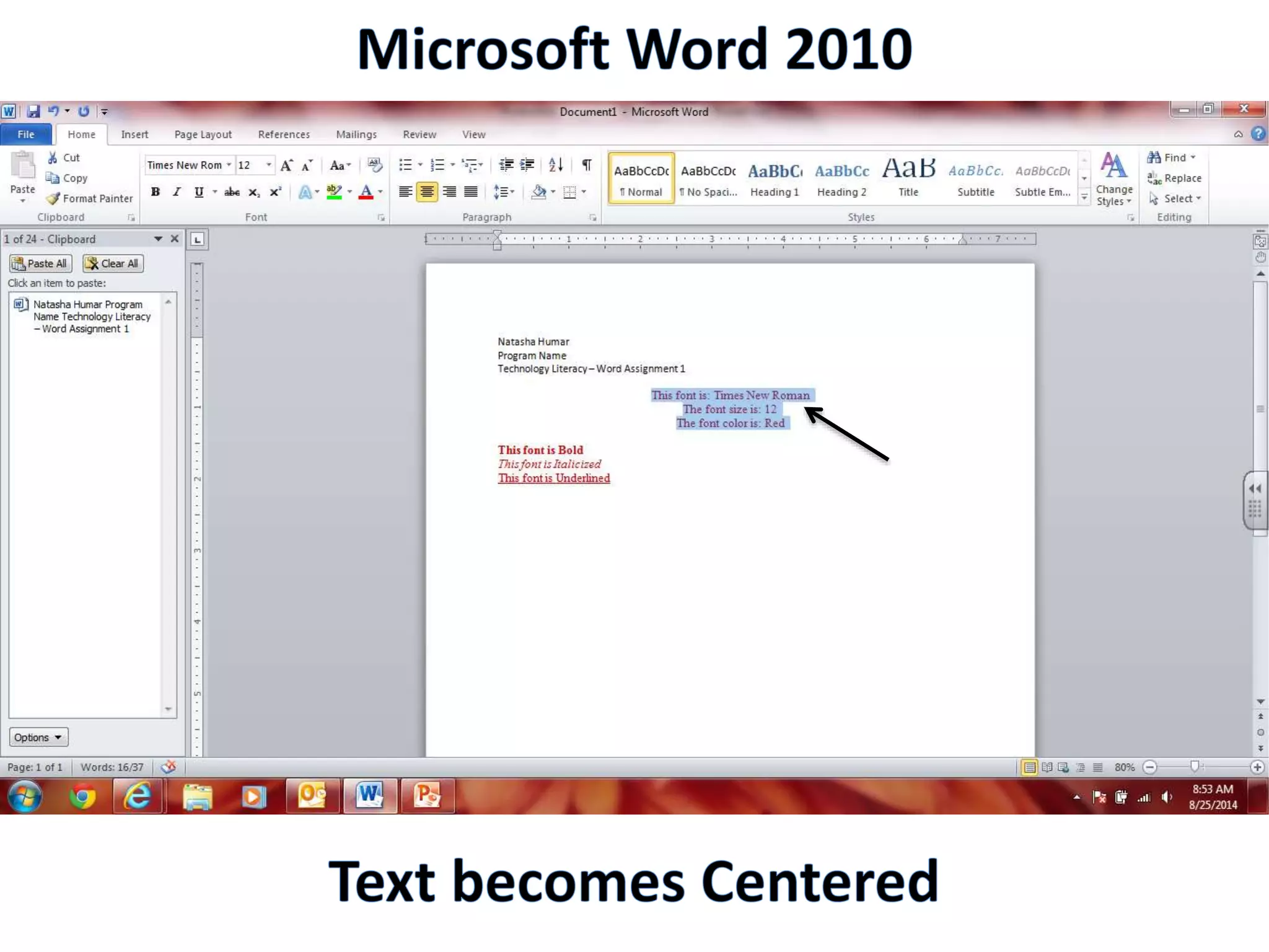 Productivity Programs - Word 2010