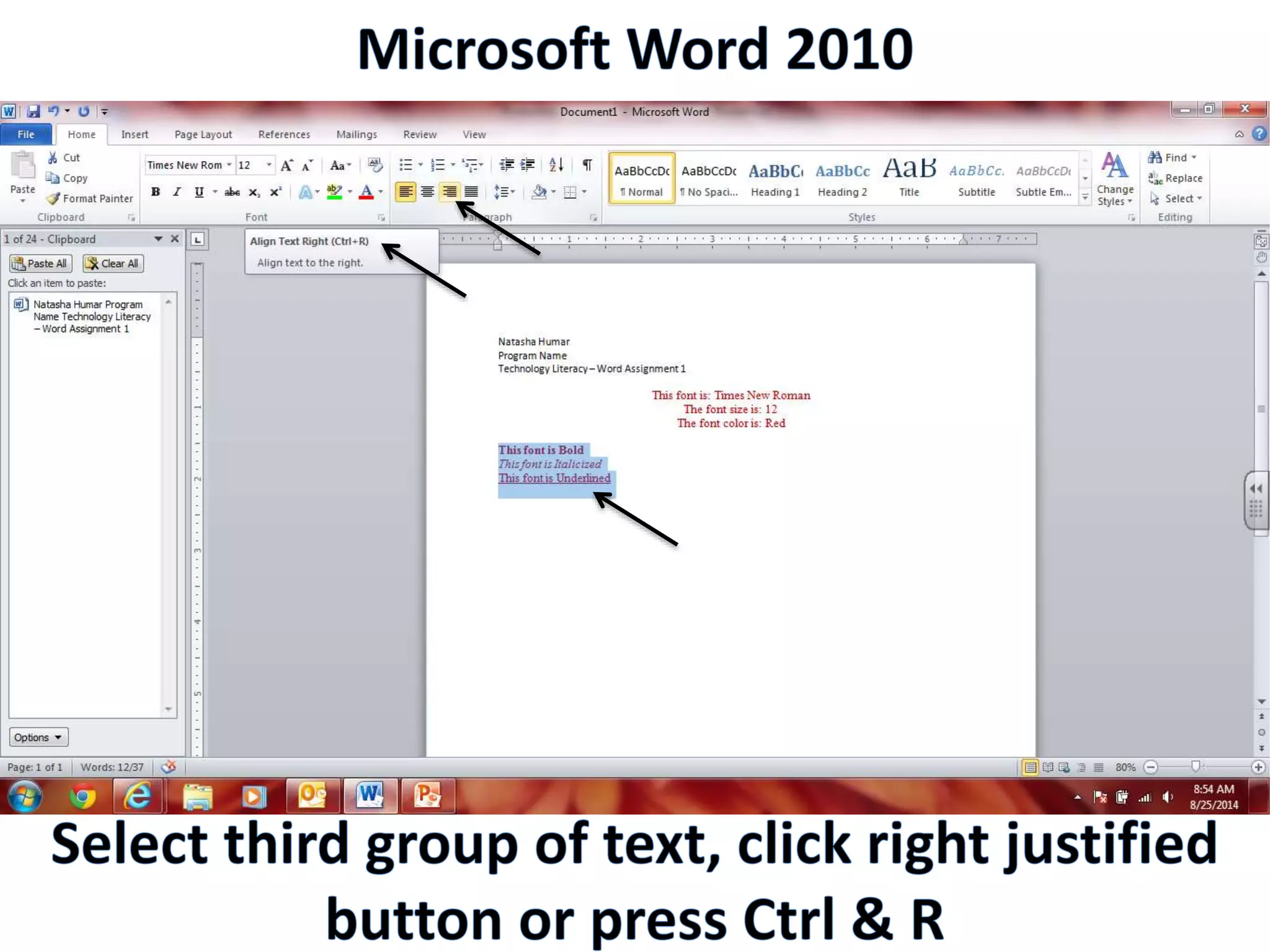 Productivity Programs - Word 2010