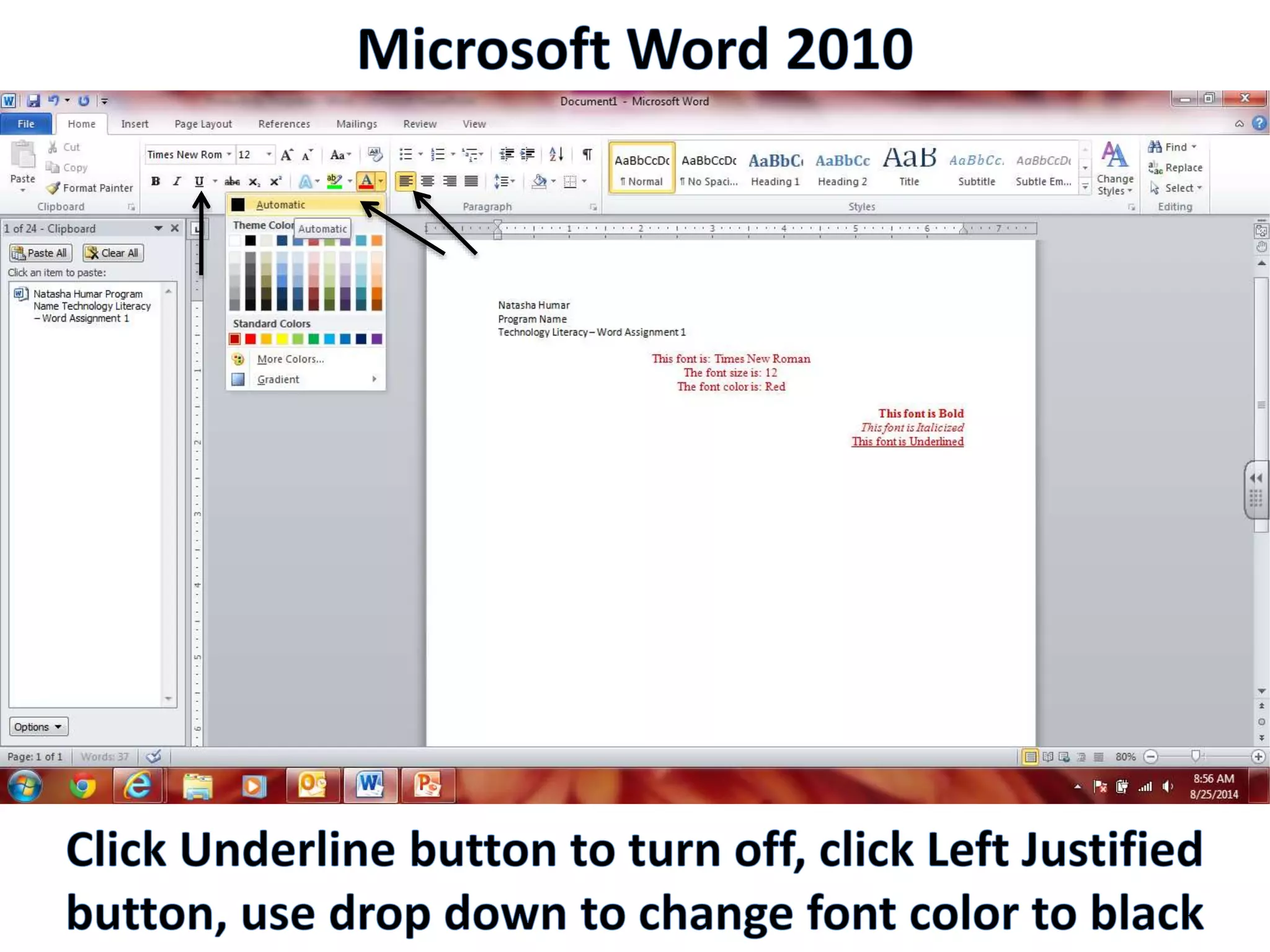 Productivity Programs - Word 2010
