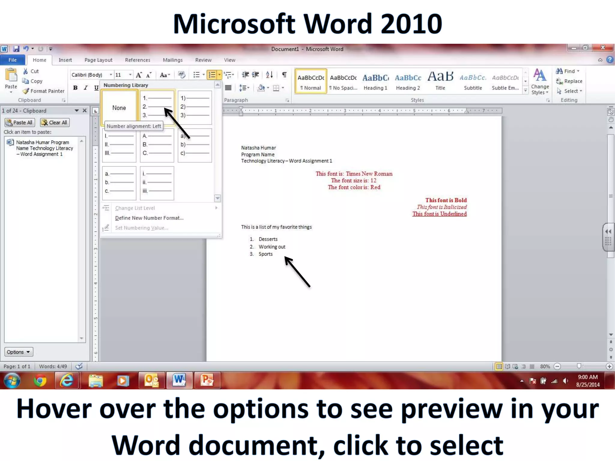 Productivity Programs - Word 2010