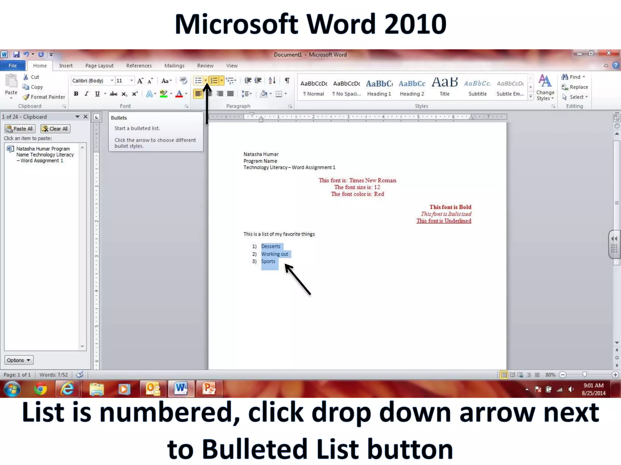 Productivity Programs - Word 2010