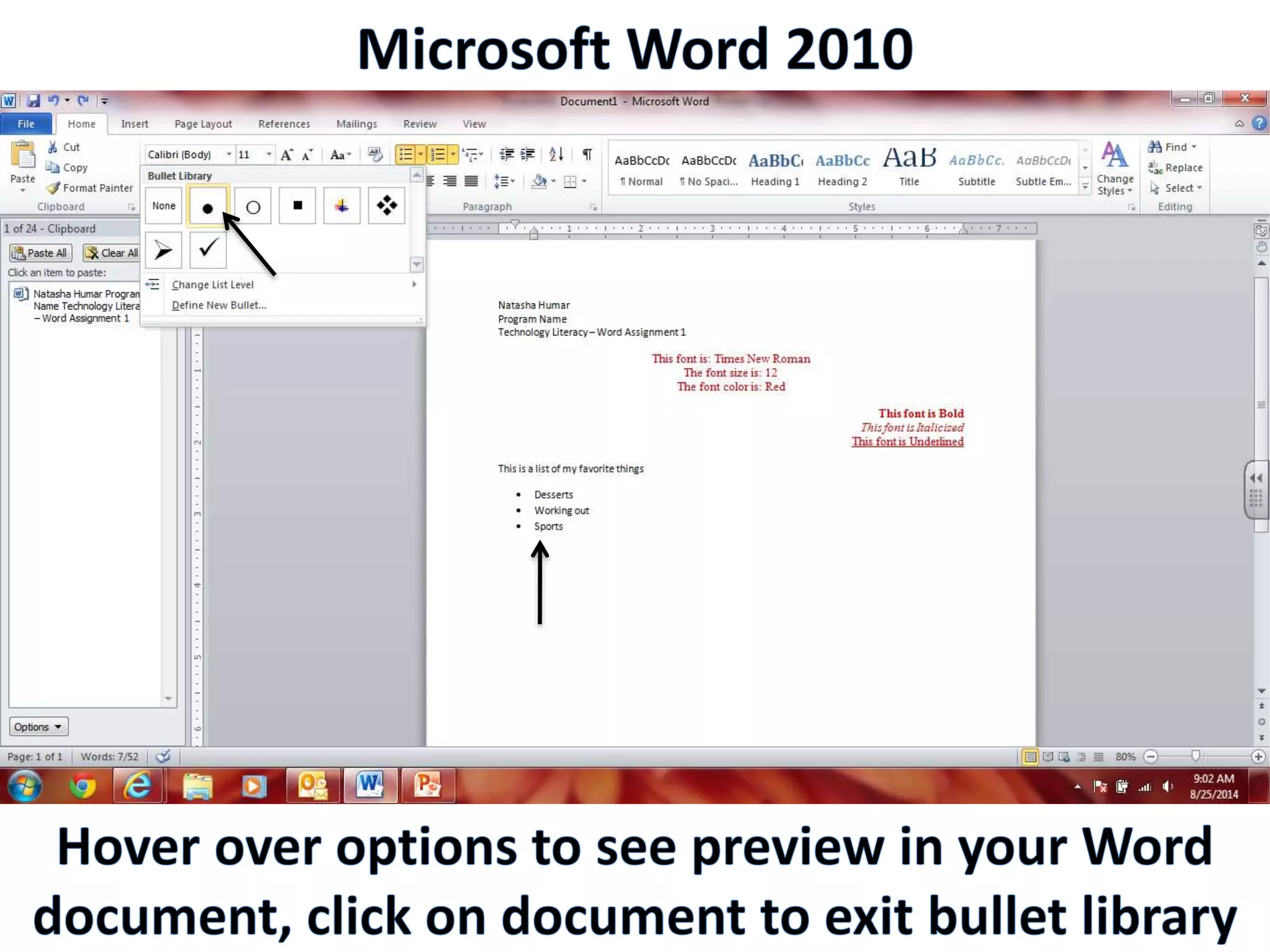 Productivity Programs - Word 2010