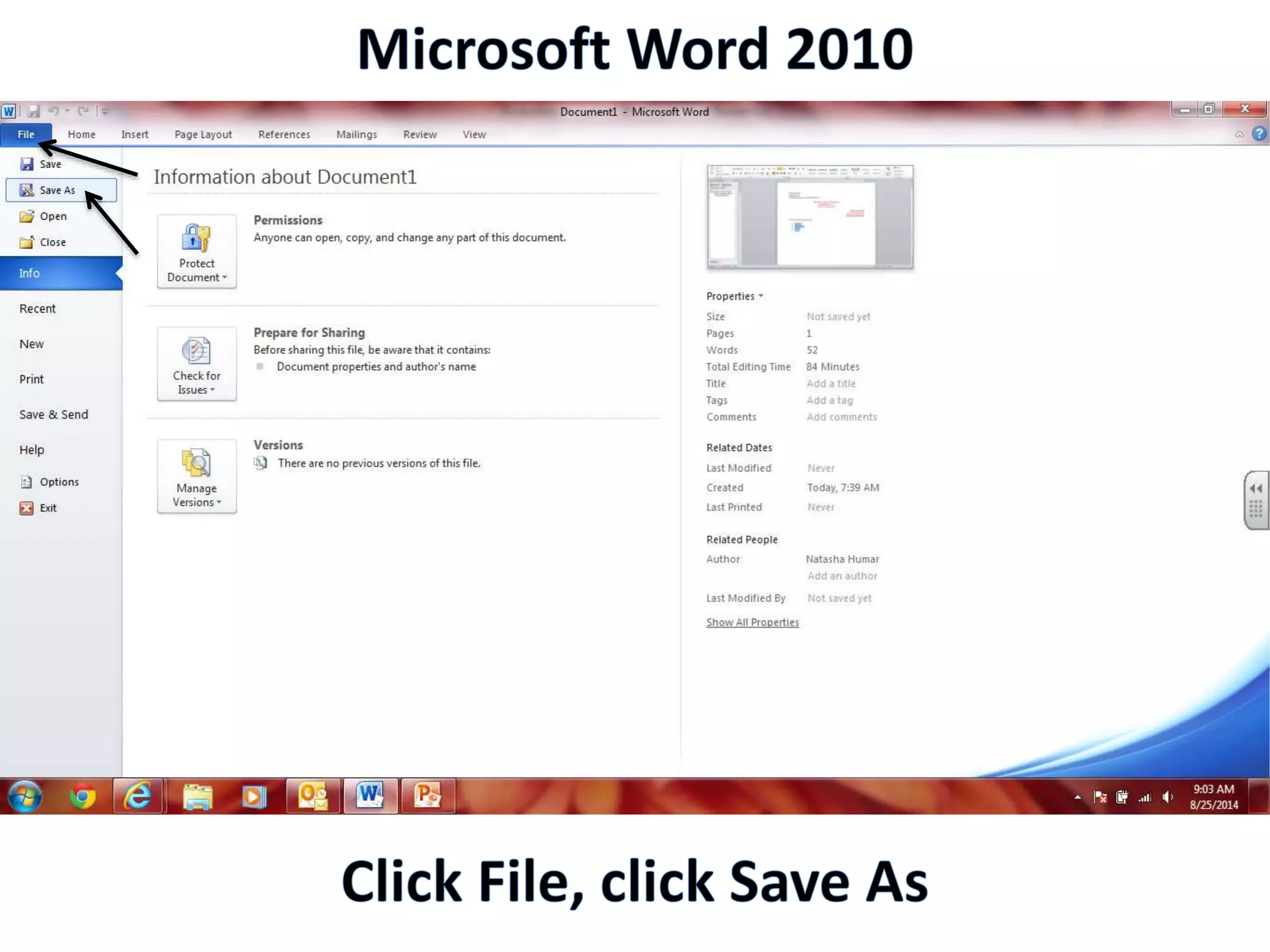 Productivity Programs - Word 2010