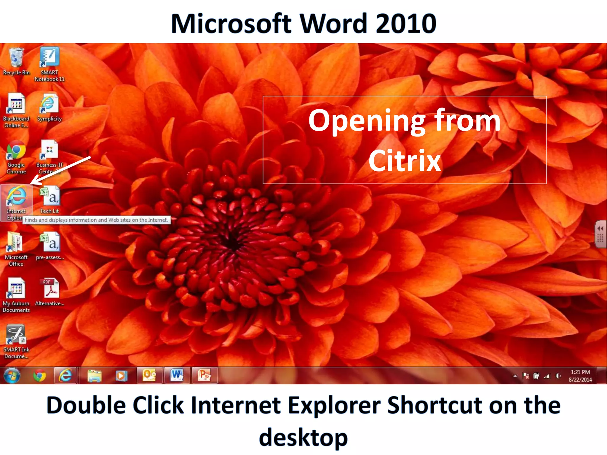 Opening from
Citrix