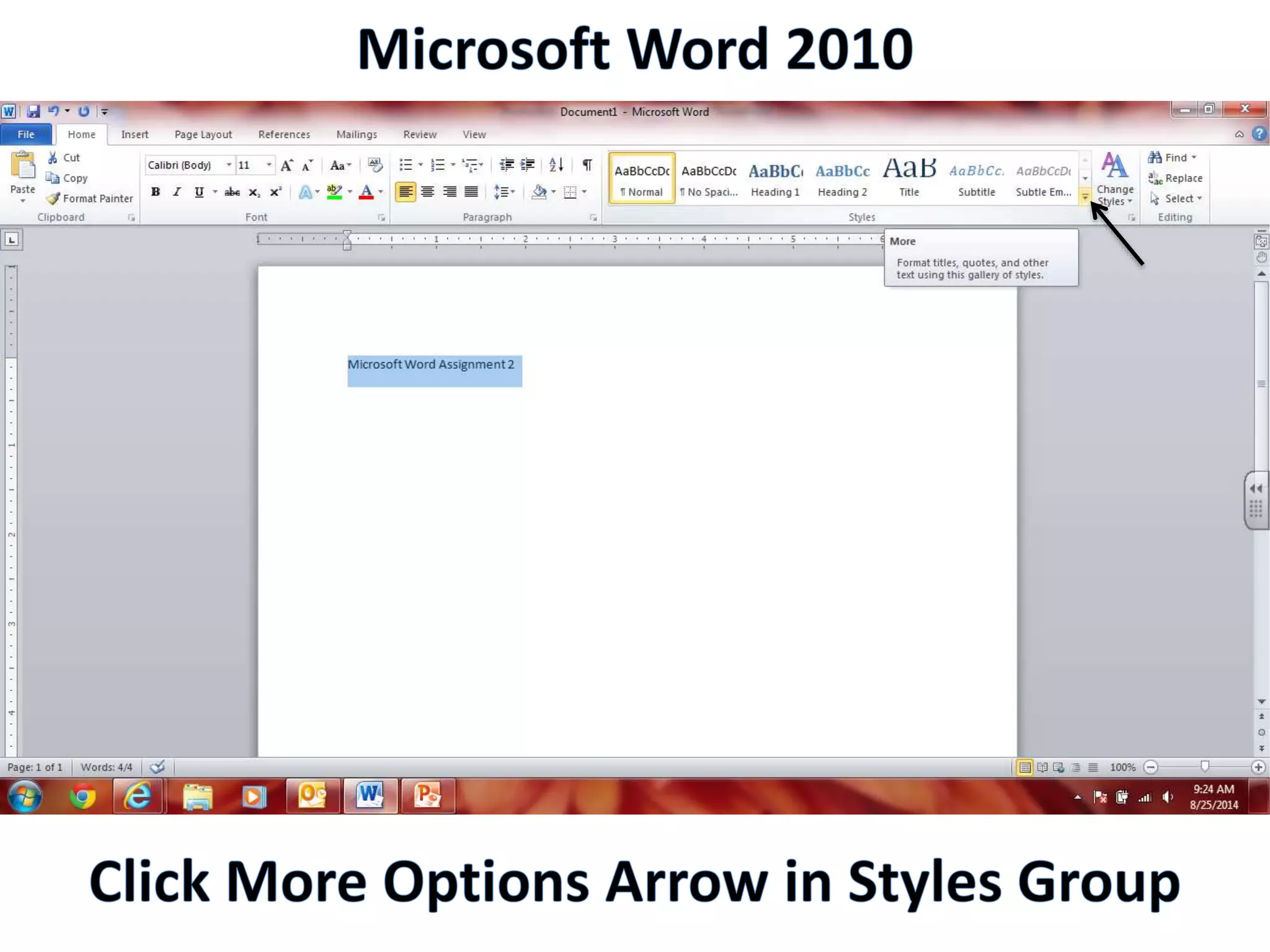 Productivity Programs - Word 2010