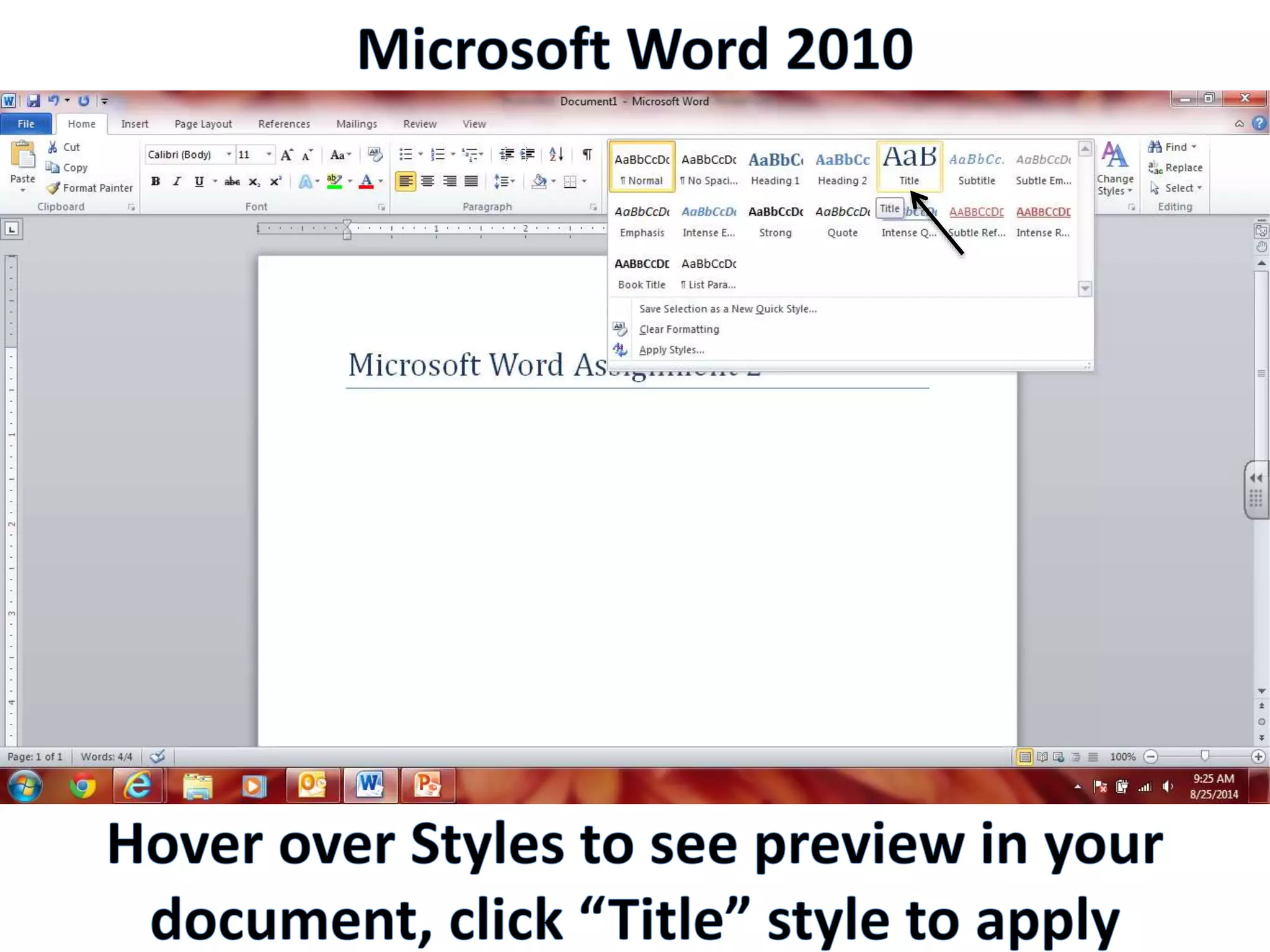 Productivity Programs - Word 2010
