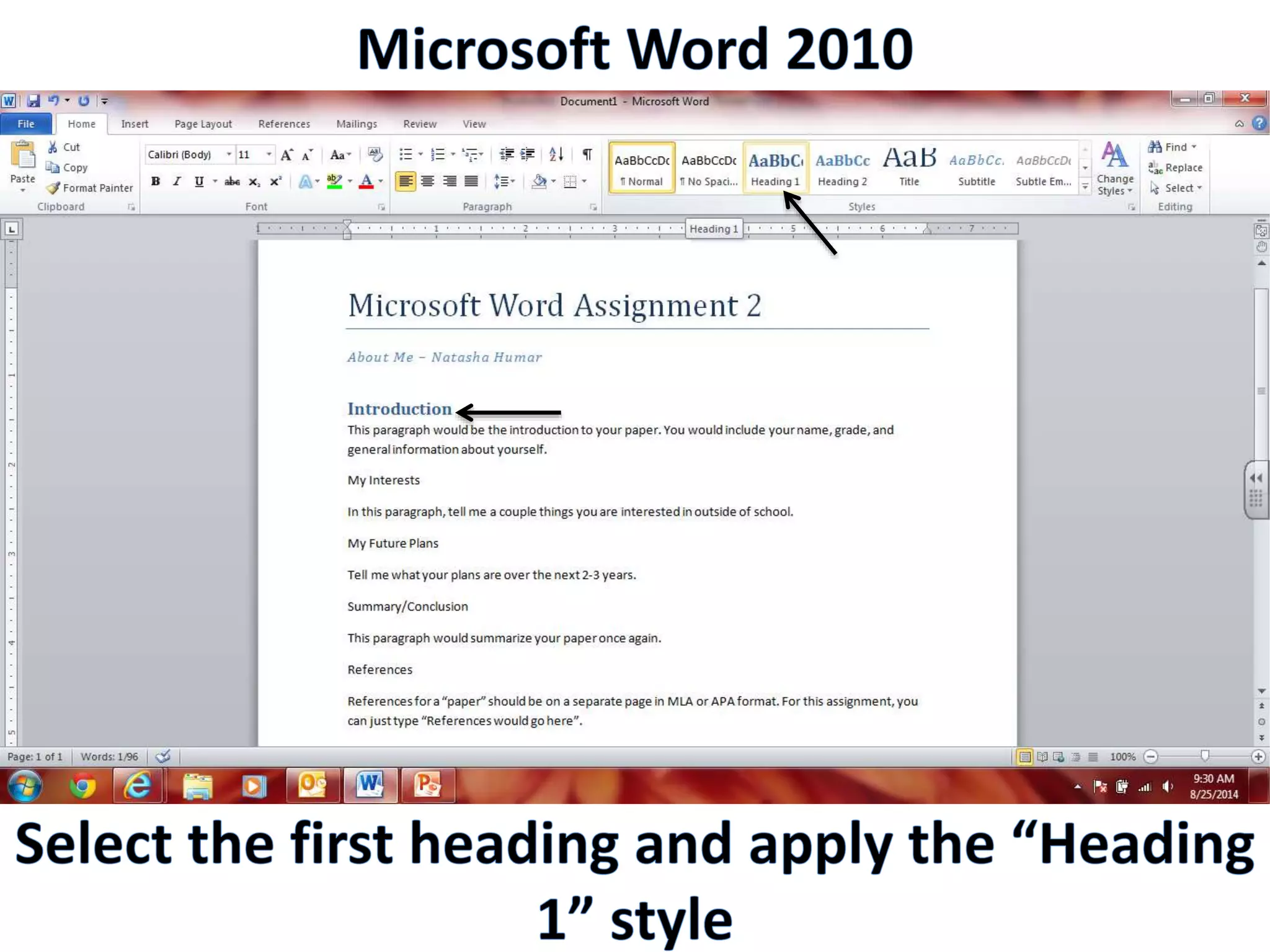 Productivity Programs - Word 2010