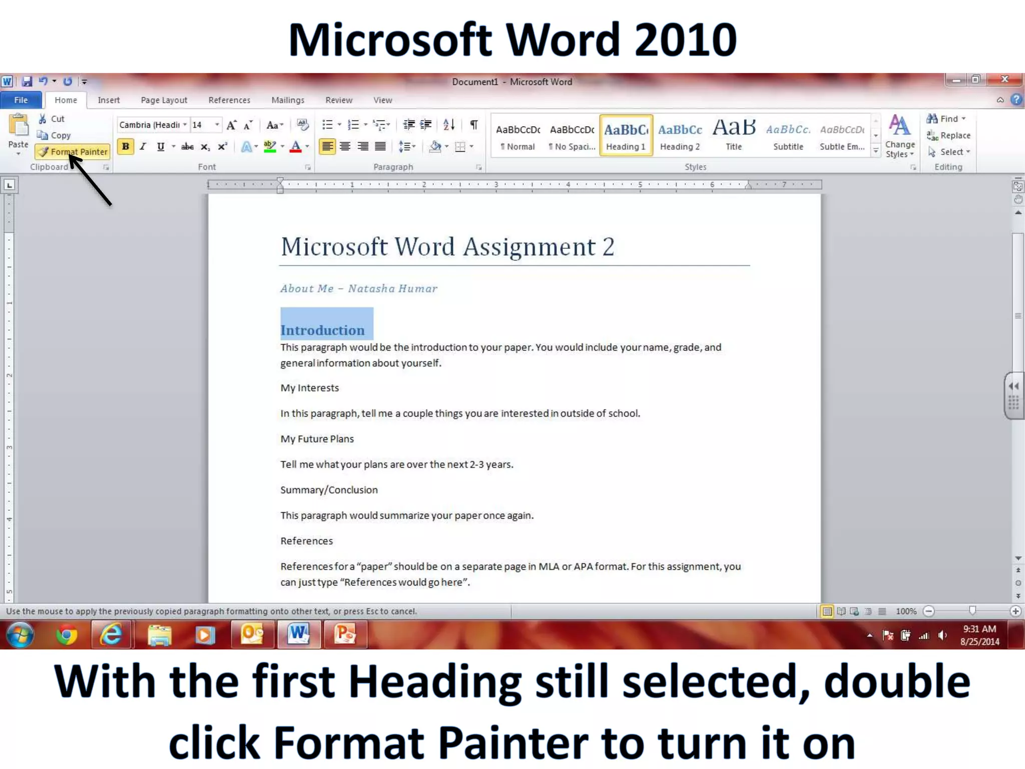Productivity Programs - Word 2010