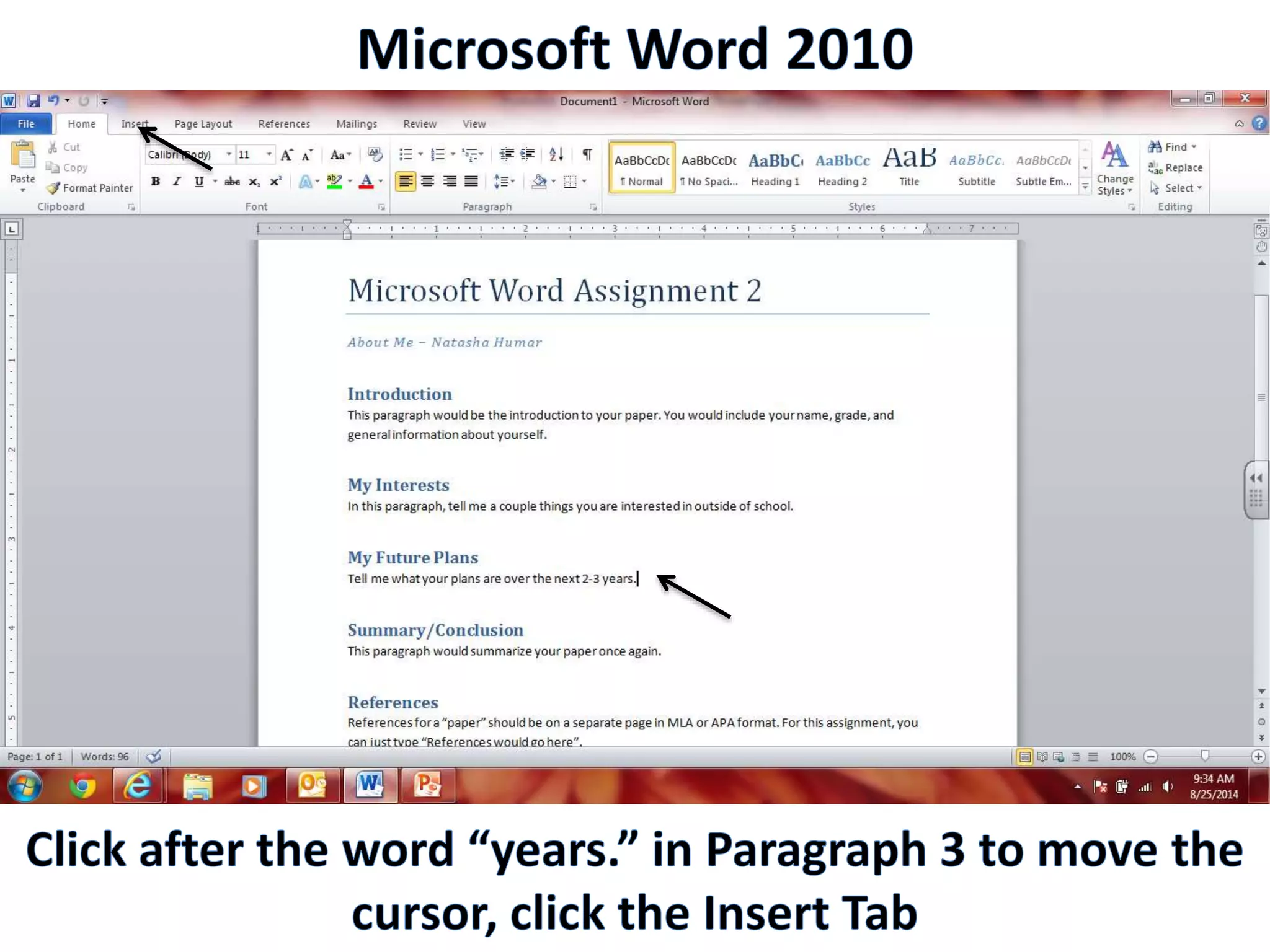 Productivity Programs - Word 2010