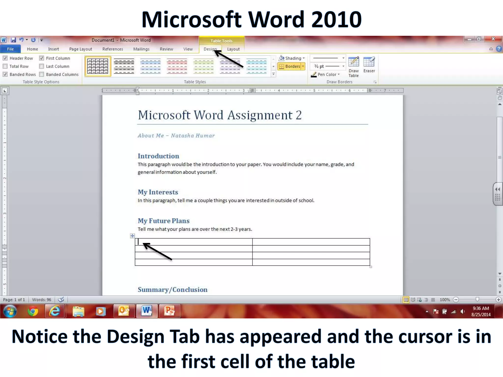 Productivity Programs - Word 2010