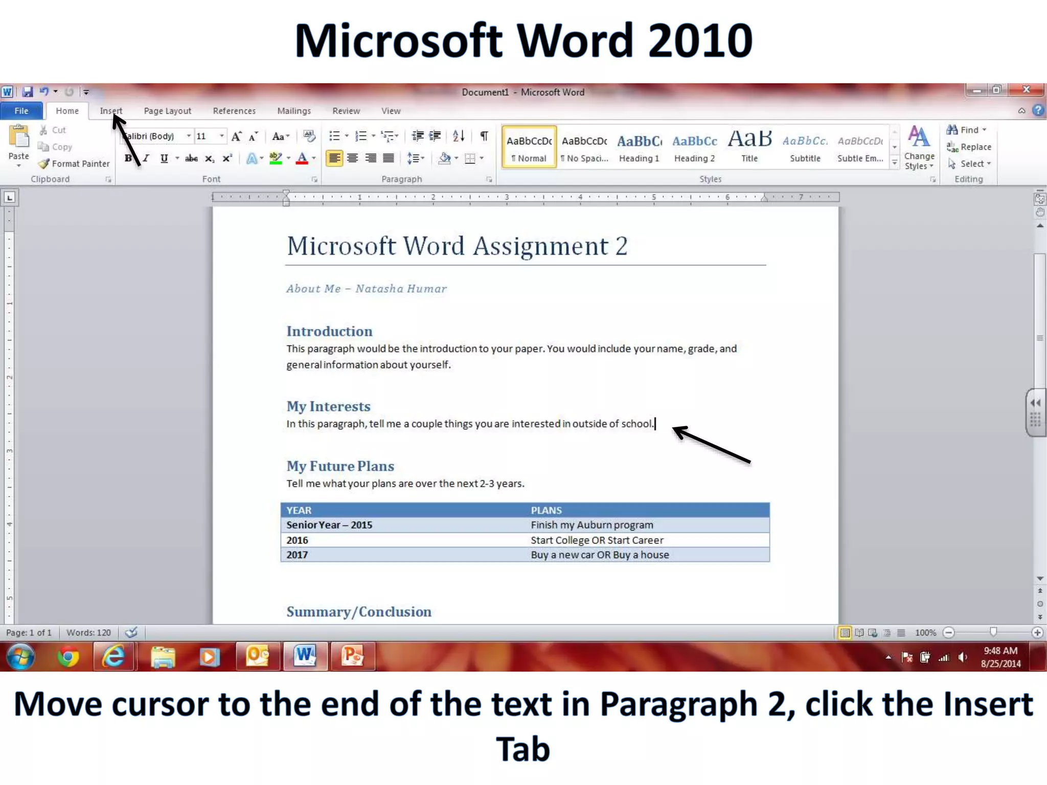 Productivity Programs - Word 2010