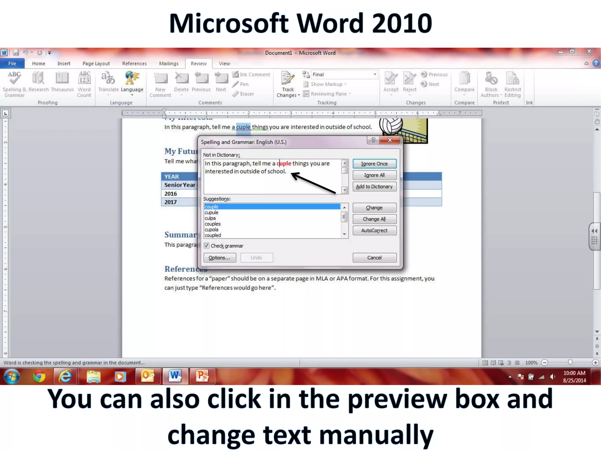 Productivity Programs - Word 2010