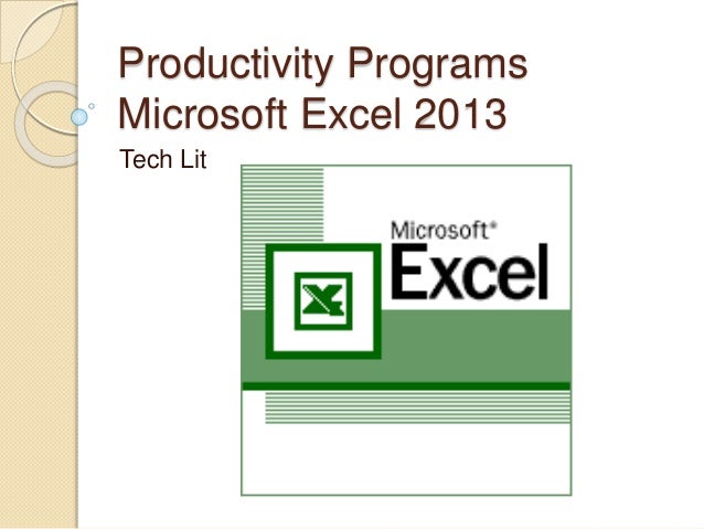 productivity programs excel assignment 1