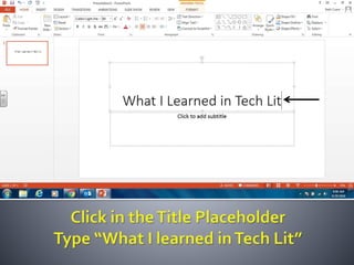 Productivity programs powerpoint assignment