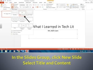 Productivity programs powerpoint assignment