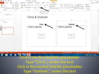 Productivity programs powerpoint assignment