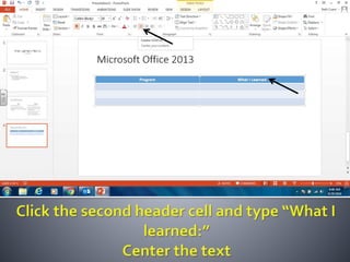 Productivity programs powerpoint assignment