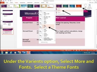Productivity programs powerpoint assignment