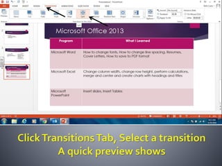 Productivity programs powerpoint assignment