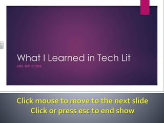 Productivity programs powerpoint assignment