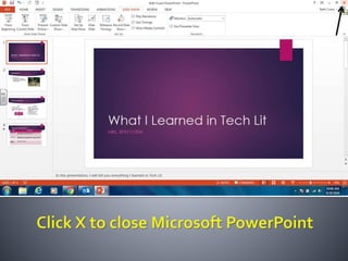 Productivity programs powerpoint assignment