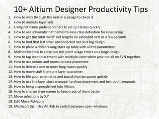 Productivity Tips For Altium Designer | PPT