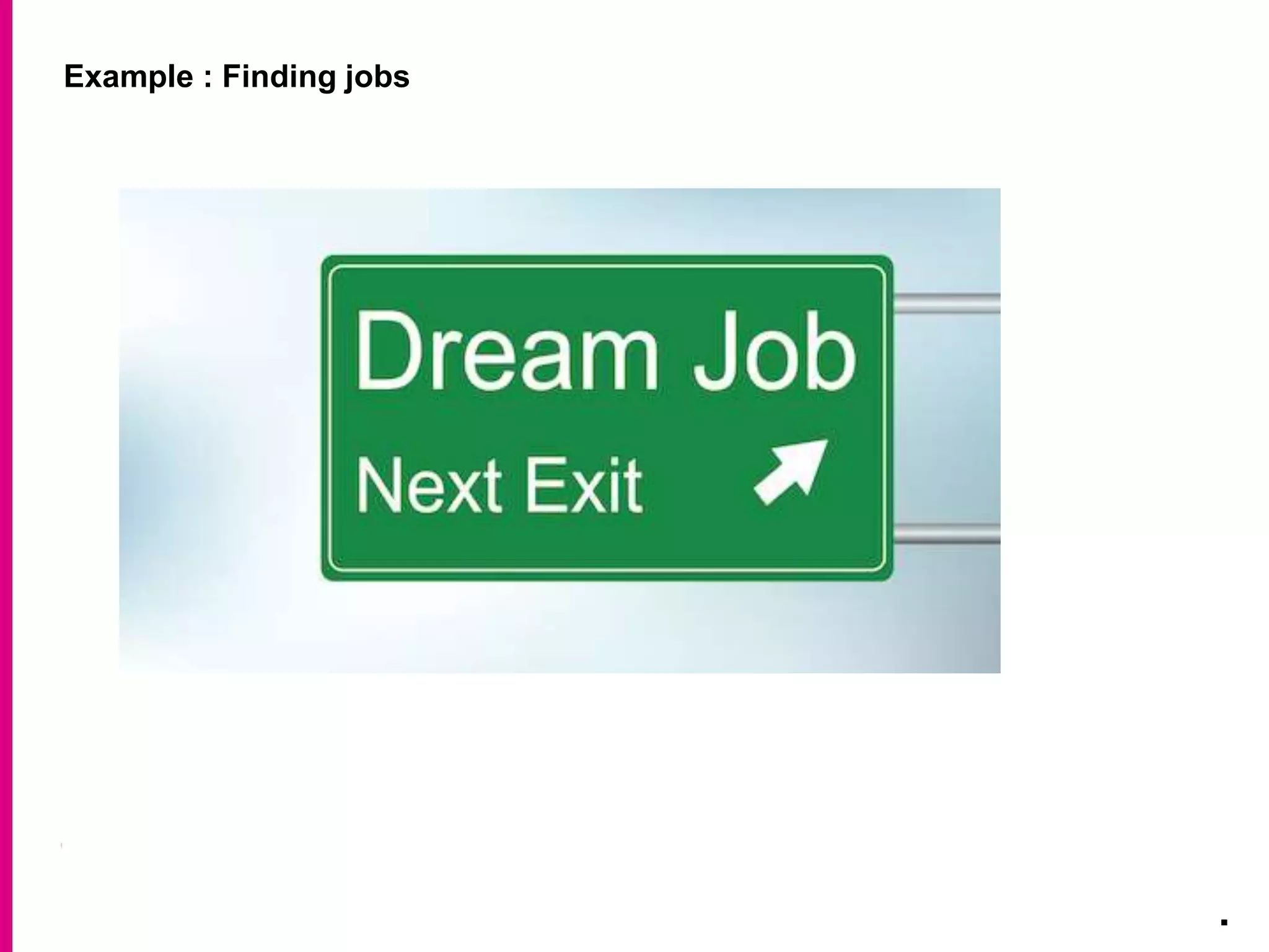 Example : Finding jobs
.
 