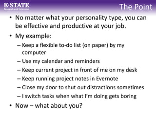 Productivity Tips for any Personality Type | PPTX