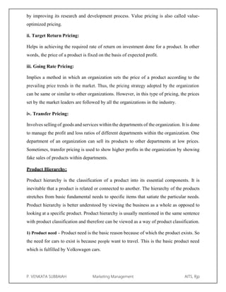Product levels classification product mix & pricing stratagies | PDF