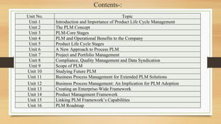 Product Life Cycle Management L 3 Pptx Pdf