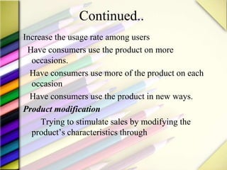 Using A Product Product life cycle & marketing strategies | PPTX